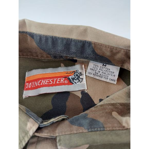 Winchester Men's Camo Hunting Button Up Embroidered Logo Shirt Medium - Picture 7 of 16